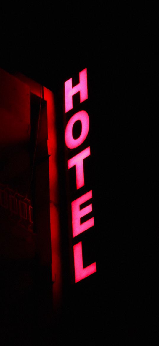 hotel, inscription, signboard, light