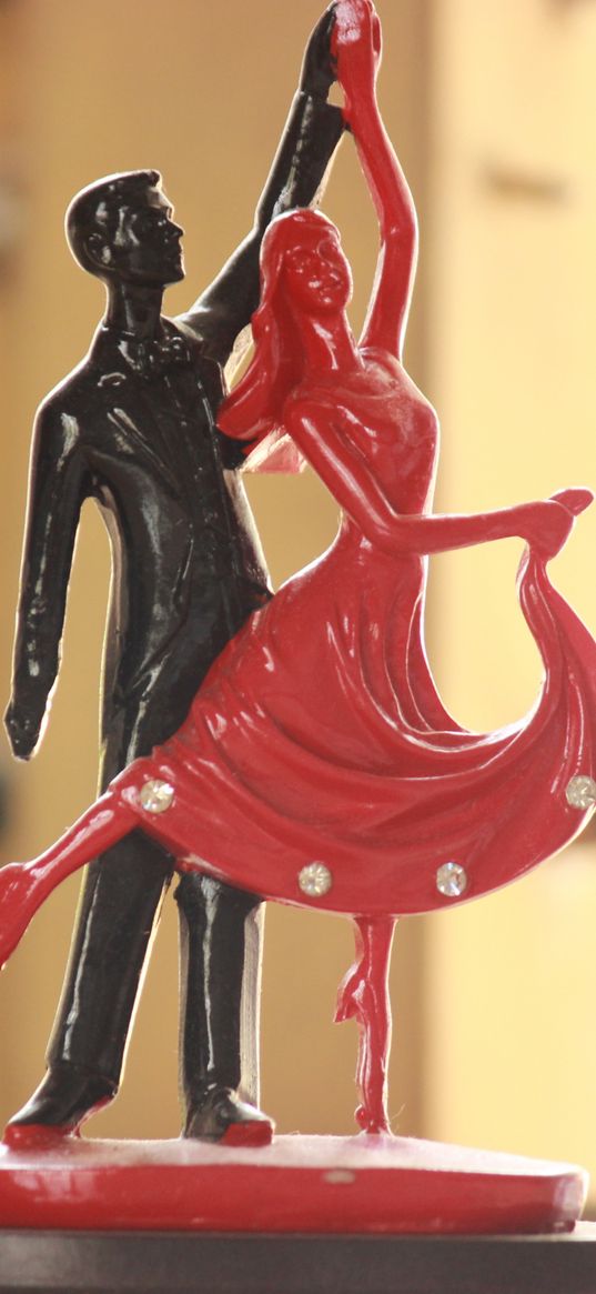 statuette, dance, couple, romance