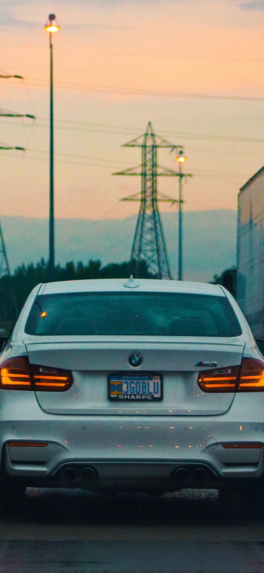 auto, route, traffic, evening