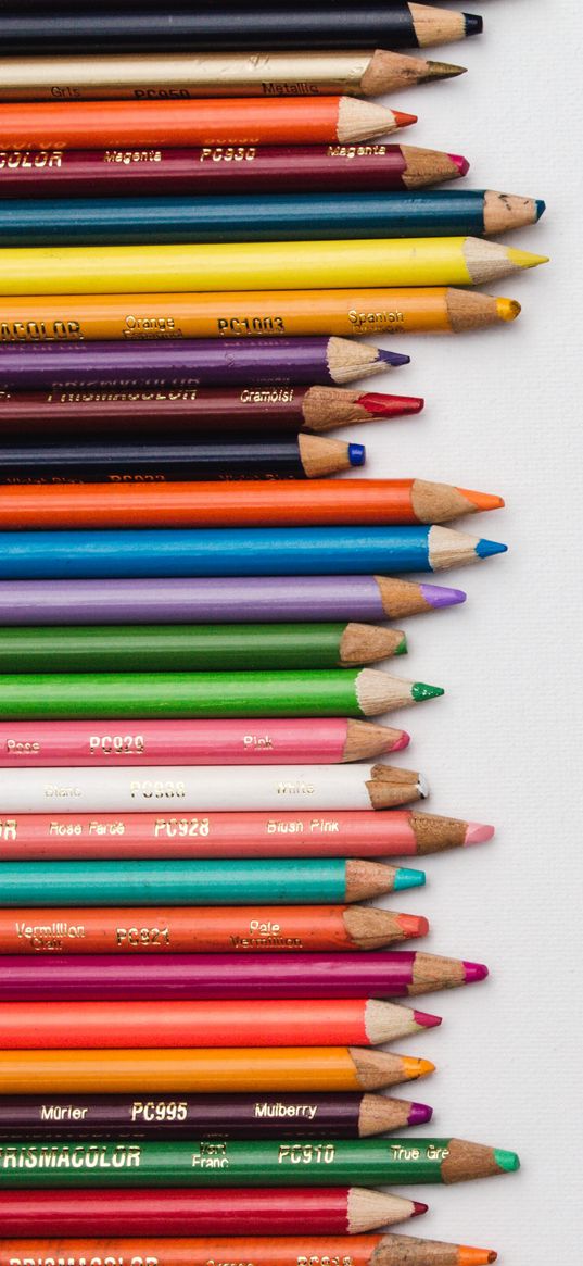 colored pencils, set, sharpened