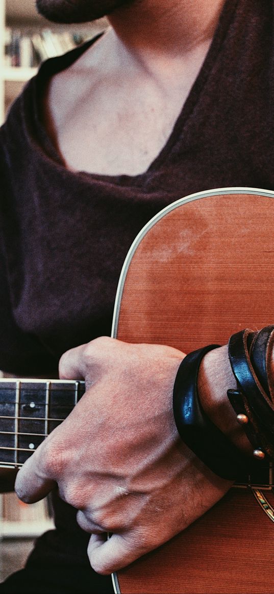 guitar, hand, musical instrument