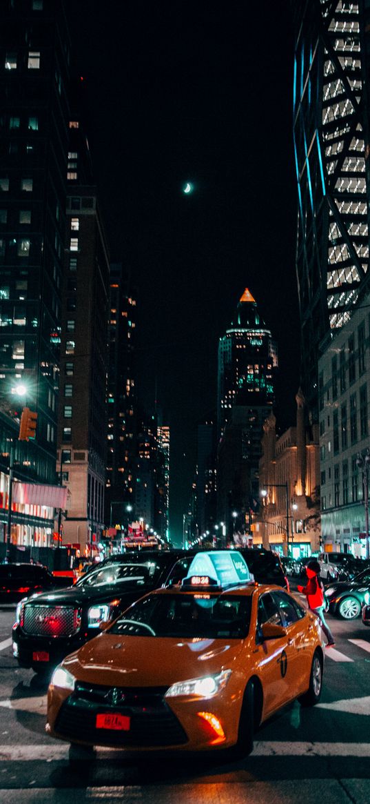 night city, cars, traffic