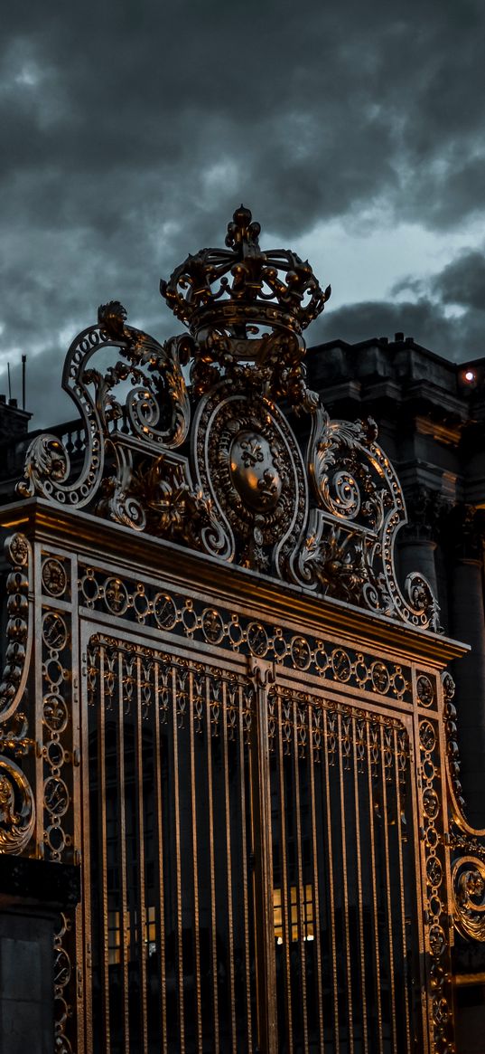 gate, sky, overcast, night