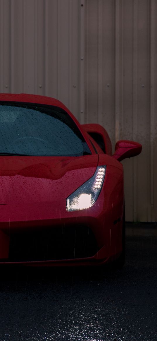 sports car, front view, headlight