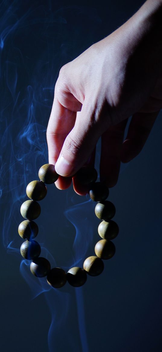 rosary, hand, smoke