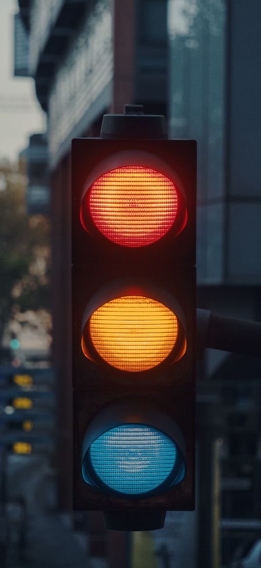 traffic light, city, light