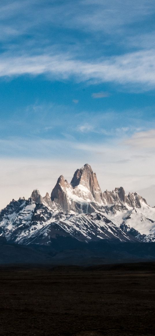 mountains, tops, sky, landscape