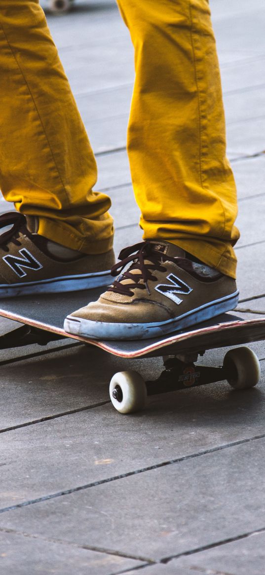 skateboard, sneakers, legs