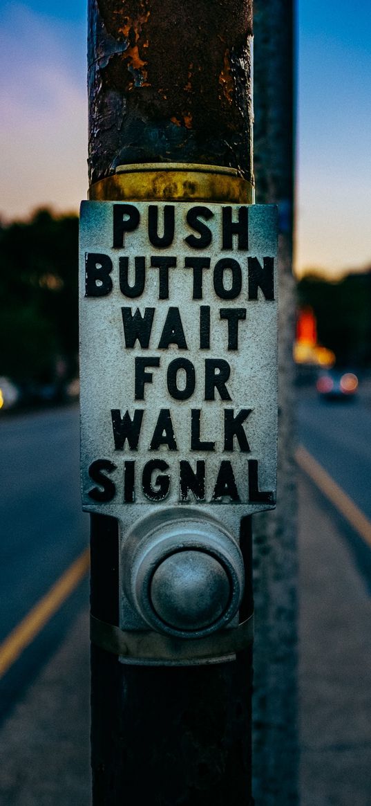 pillar, inscription, button, street