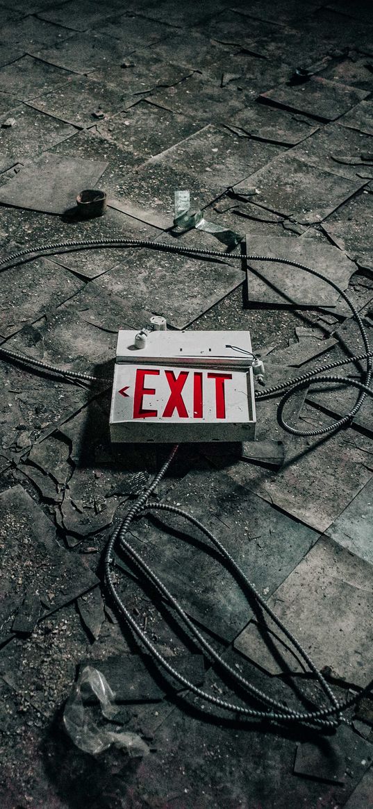 exit, apparatus, broken, wires