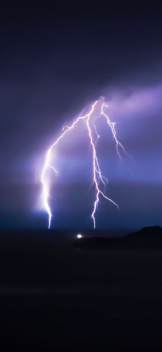 lightning, thunderstorm, sky, night