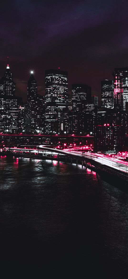 new york, usa, night, skyscrapers