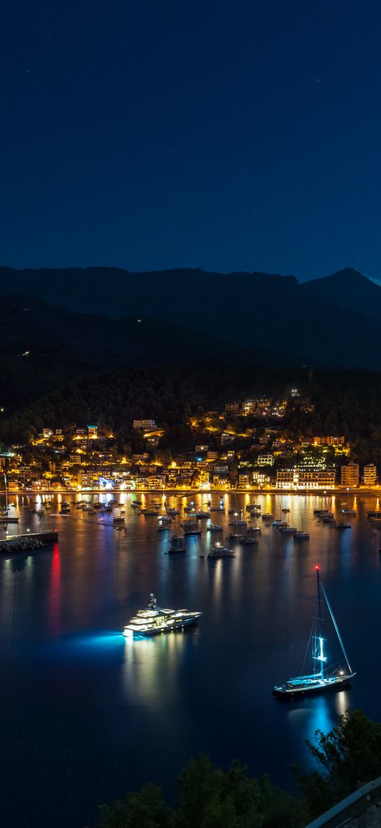 majorca, spain, night, shore