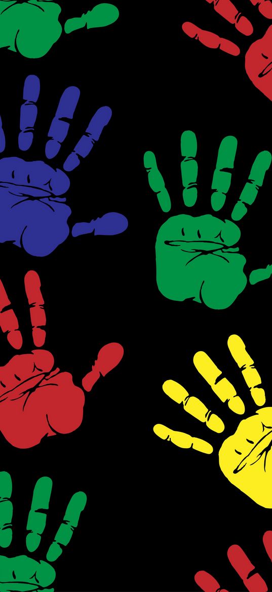 hands, prints, art, multi-colored