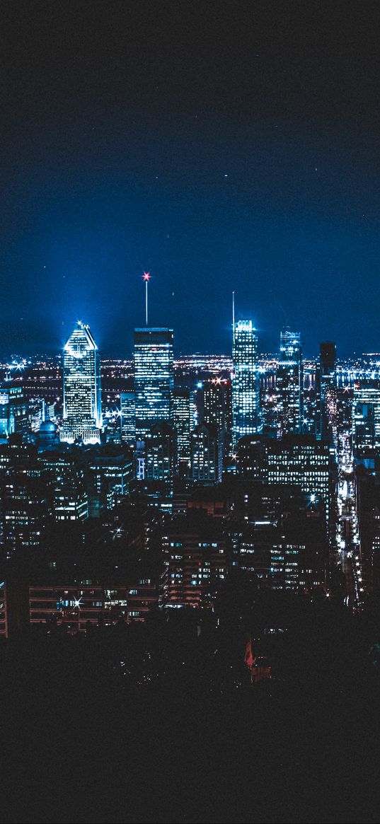 montreal, canada, night city, skyscrapers