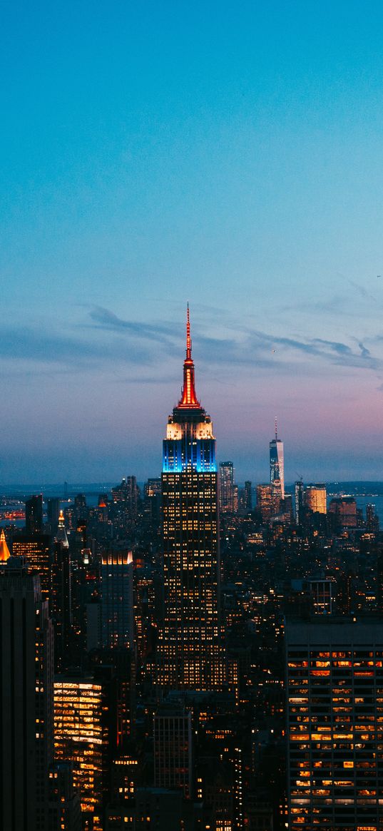 new york, united states, skyscrapers, night city