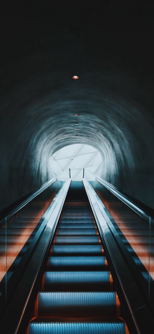 escalator, ladder, dark