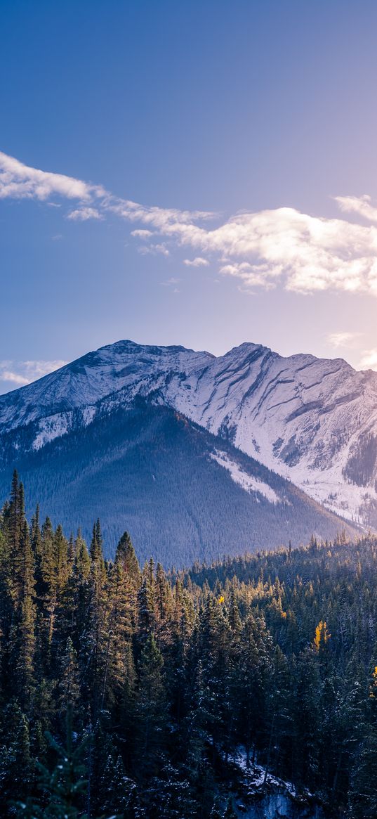 banff, canada, mountains, peaks, snow-covered