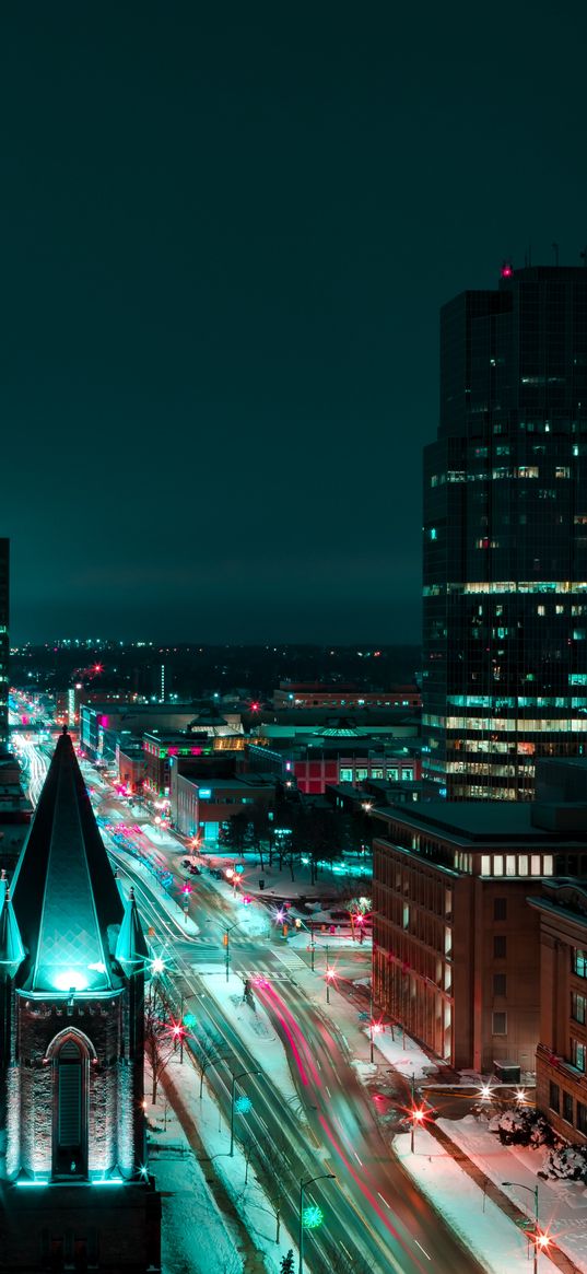 london, canada, night city, buildings