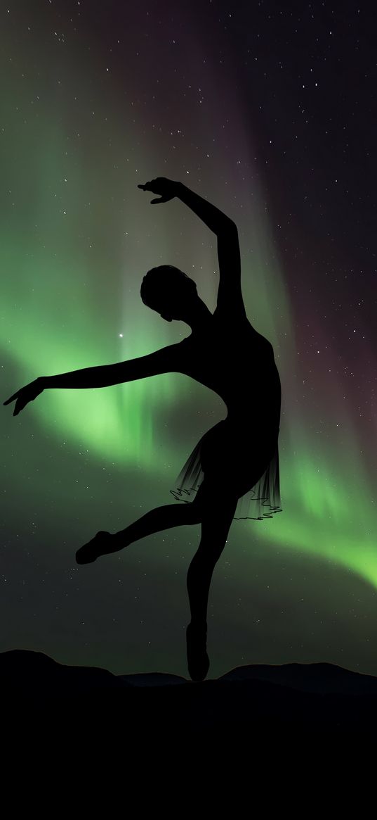 ballerina, silhouette, dance