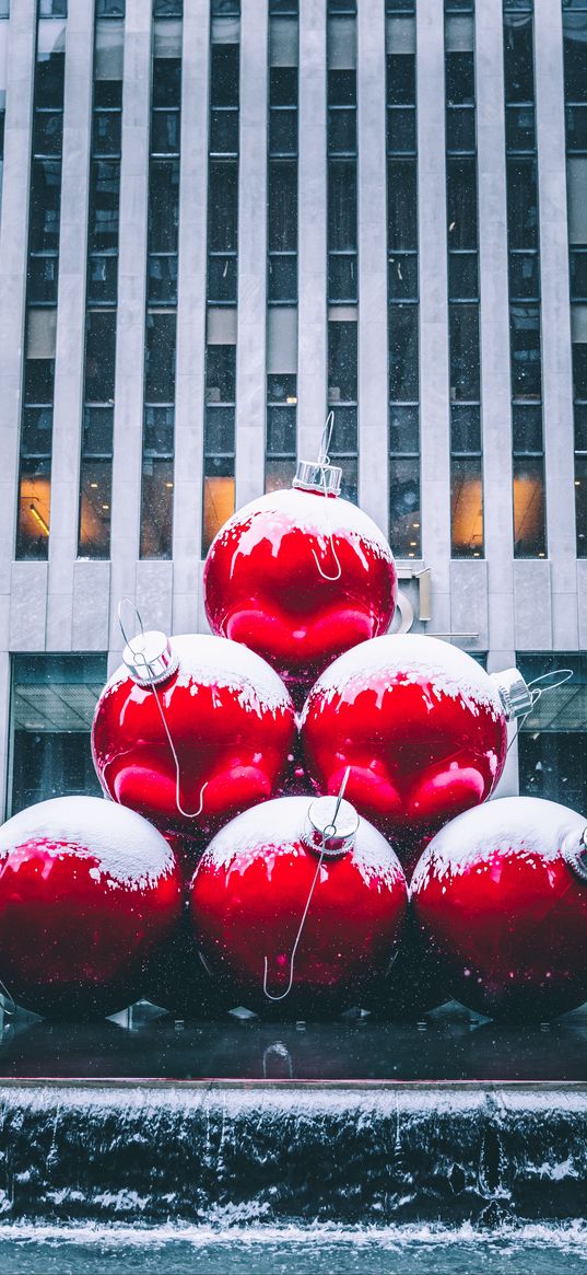 balls, red, sculpture