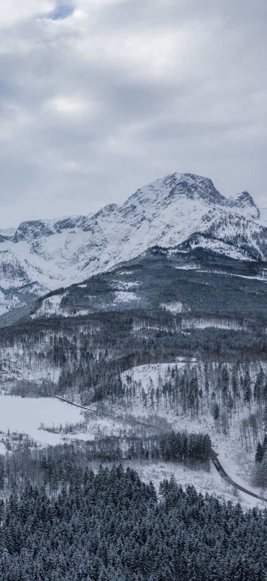 almsee, austria, mountains, winter, snow, lake