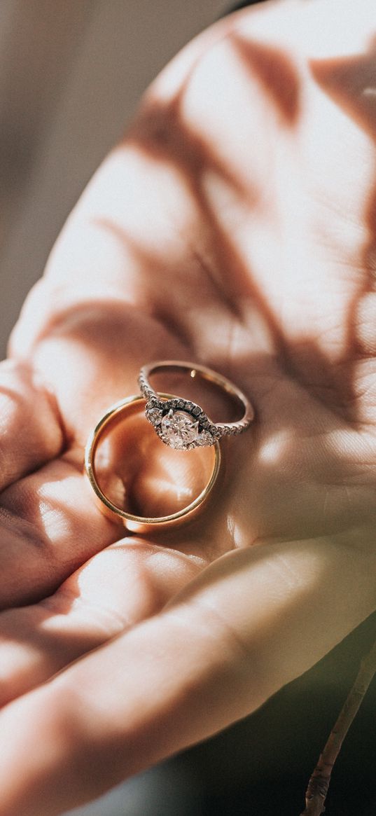 rings, hand, couple, love