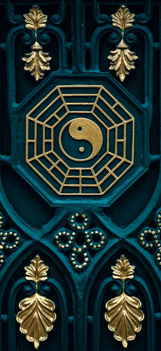 yin yang, buddhism, element, gates, gold