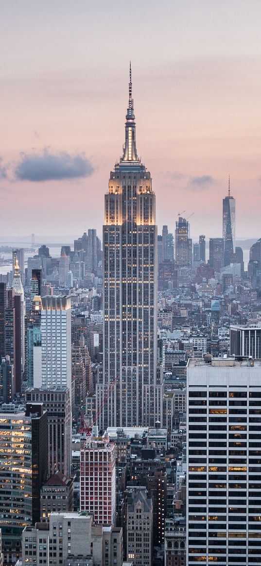 new york, usa, skyscrapers, top view