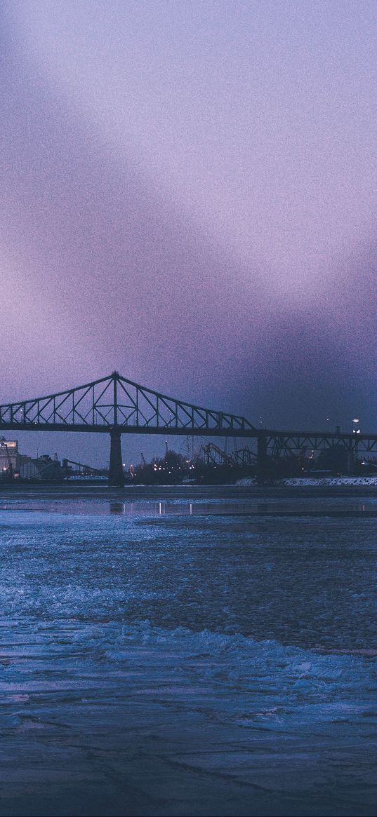 montreal, canada, bridge, river, evening