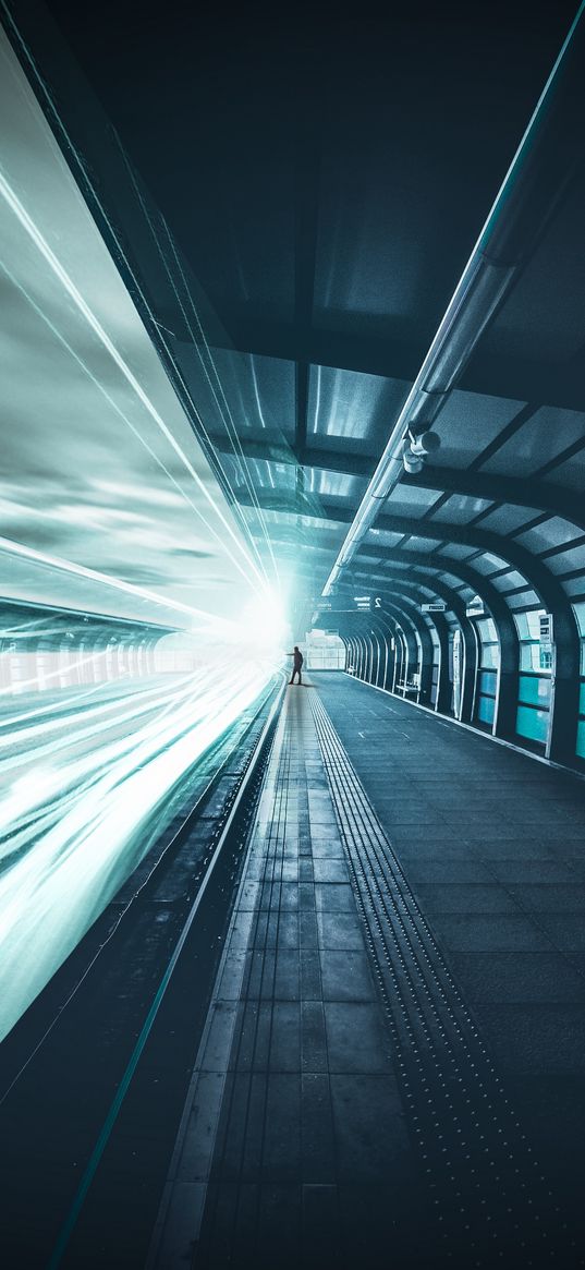railroad, underground, man, line, light