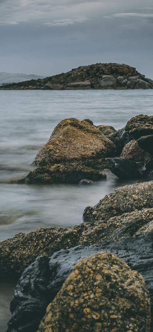 victor harbor, australia, stones, shore