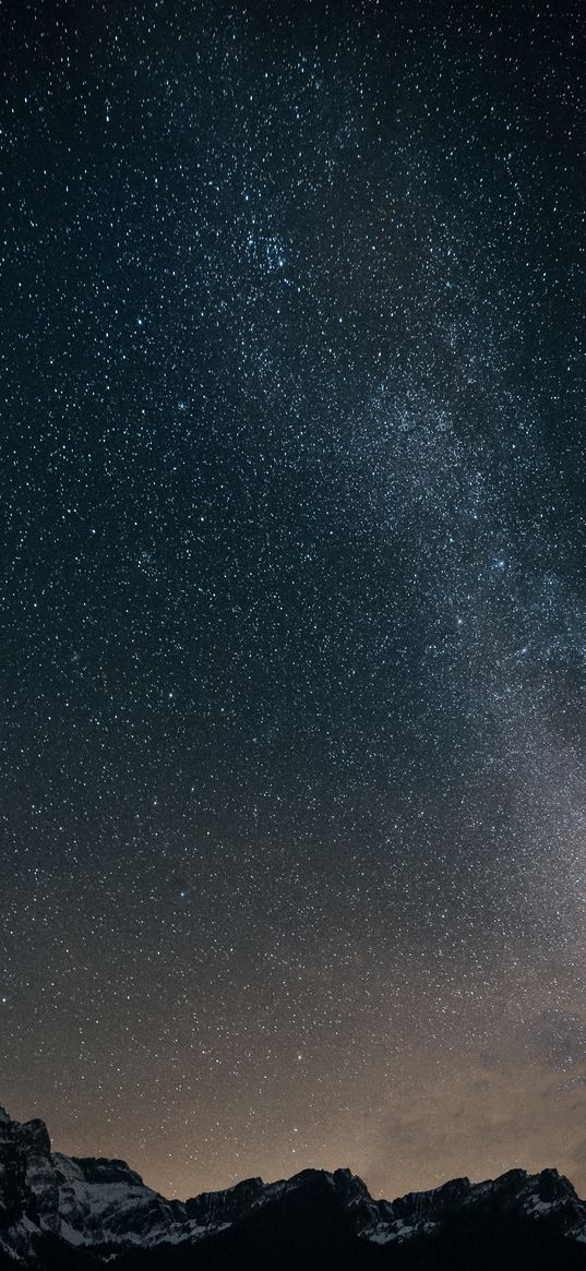 starry sky, mountains, milky way