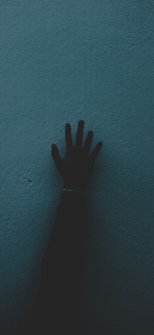 hand, wall, dark