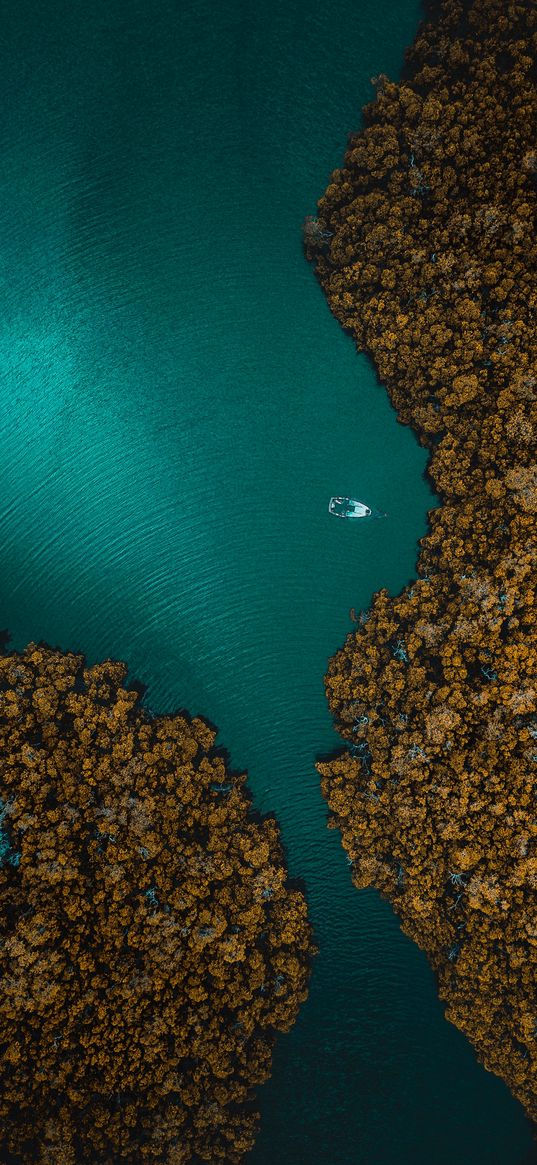 island, ocean, top view