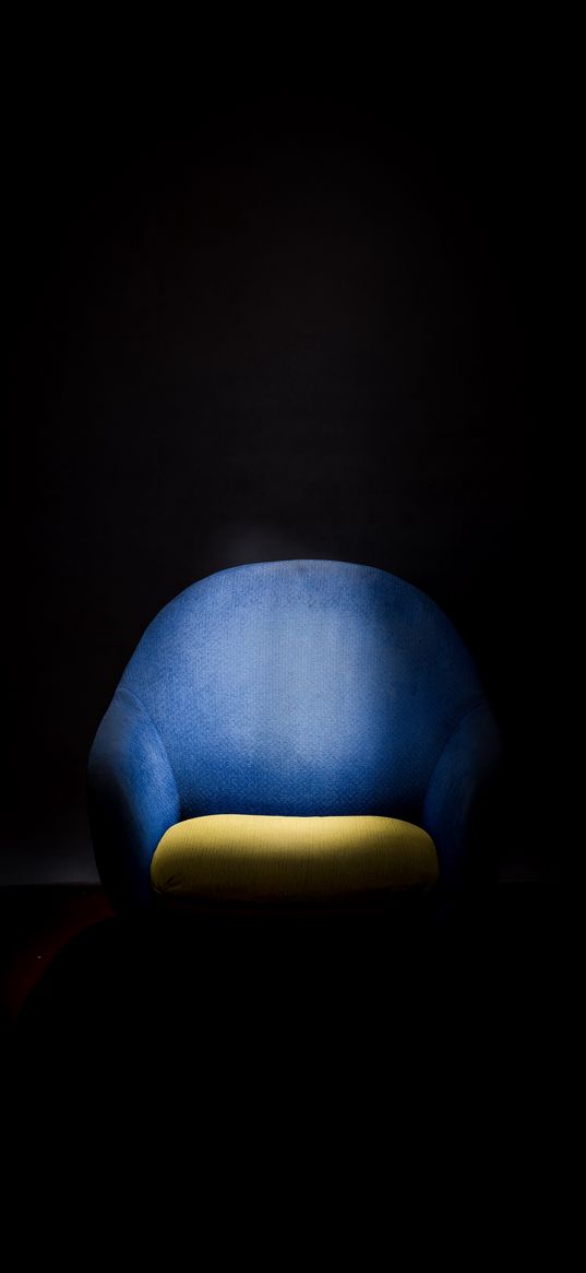 armchair, shadow, minimalism, dark background