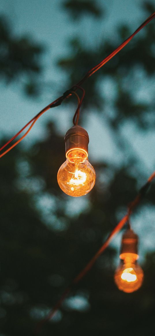 lamp, electricity, light, wires, blur