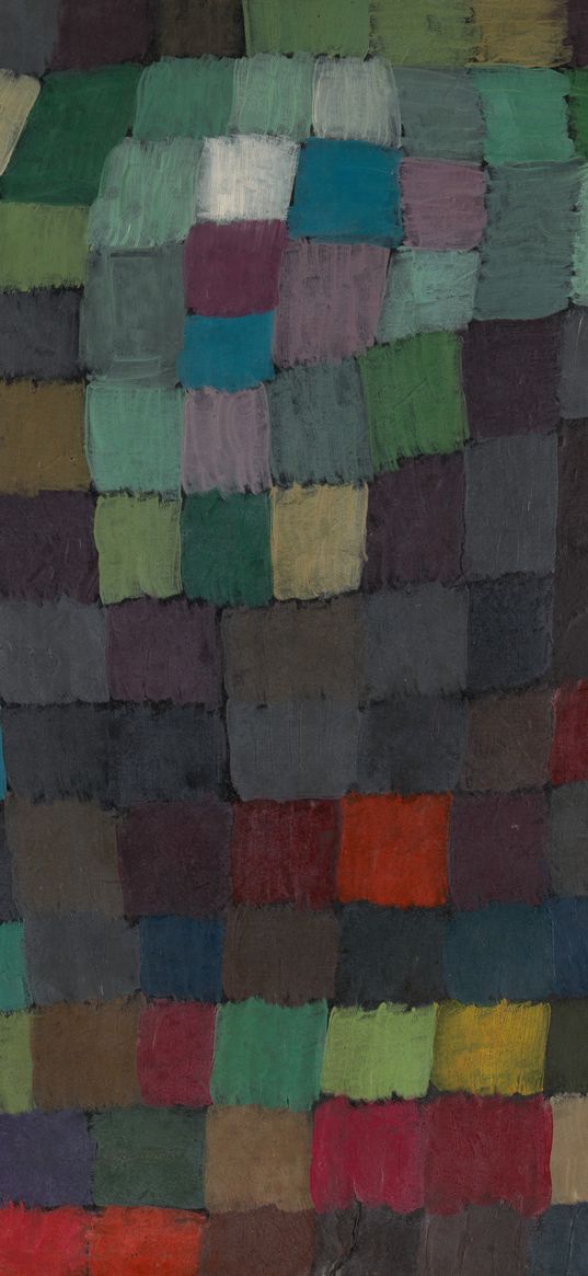 paul klee, ancient sound, oil, cardboard, abstraction