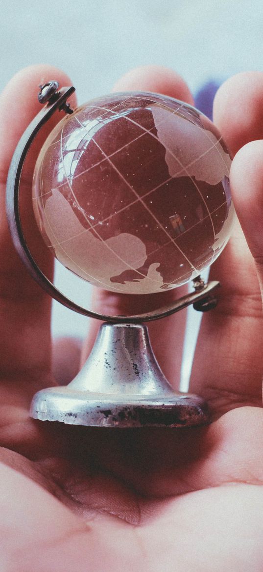 globe, souvenir, hand, glass