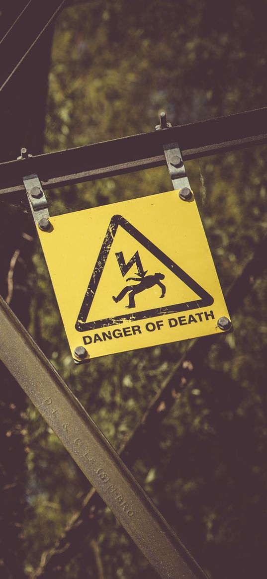 sign, danger, pylon, frame