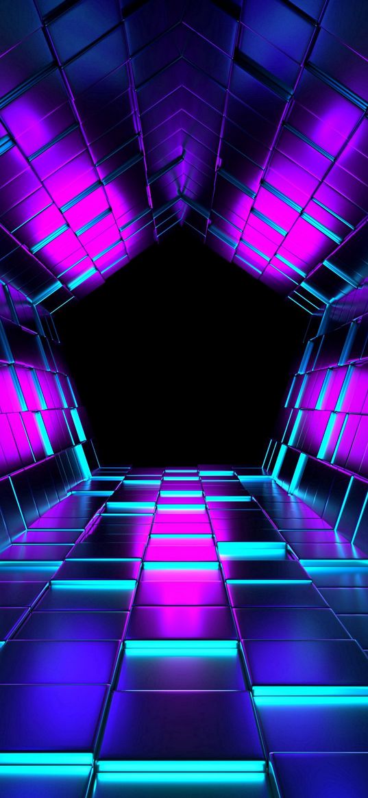 ubes, rendering, tunnel, purple