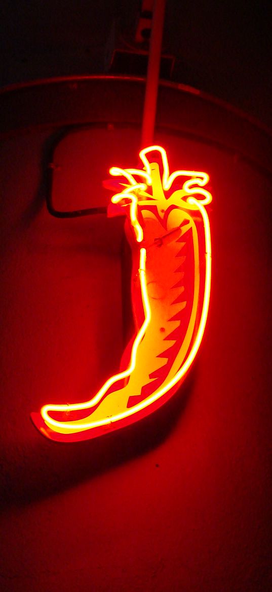 neon, art, pepper, light