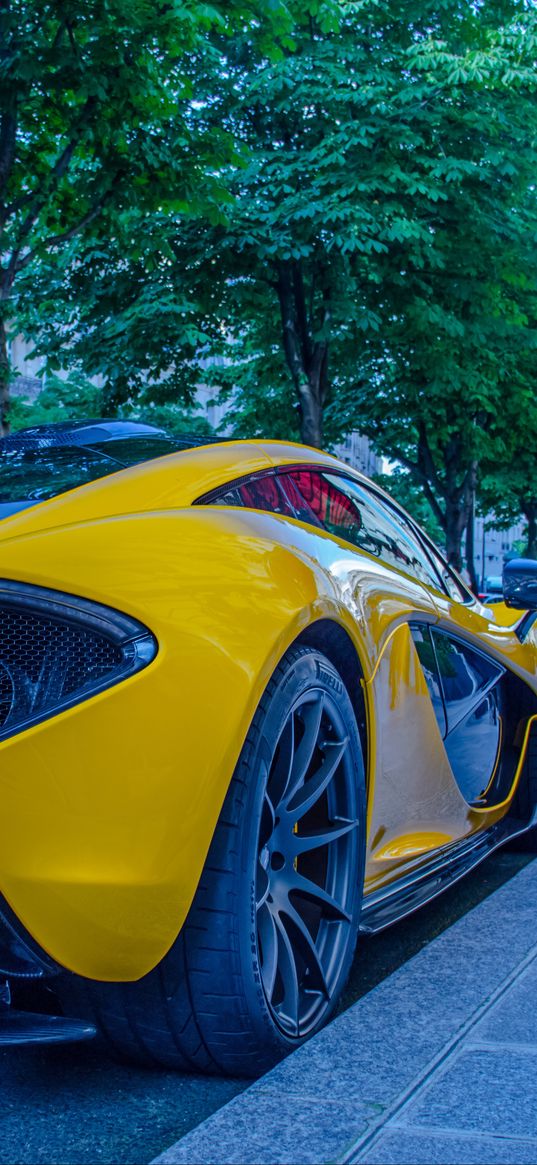 sport car, yellow, side view, luxury