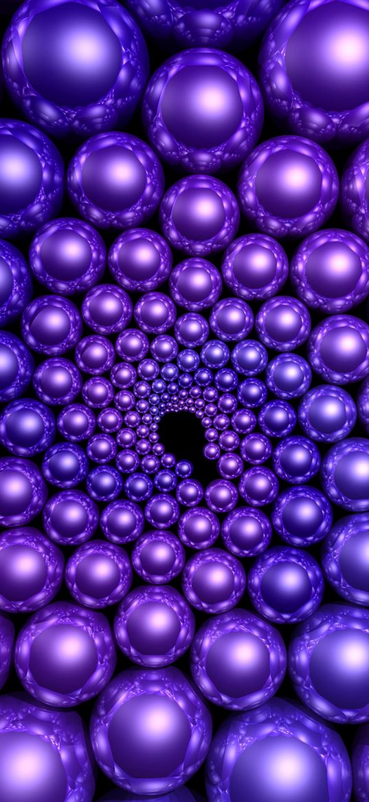 balls, purple, rendering, rotation