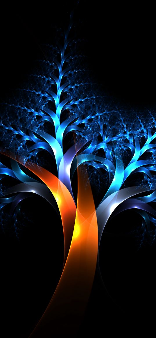 tree, fractal, lines, plexus