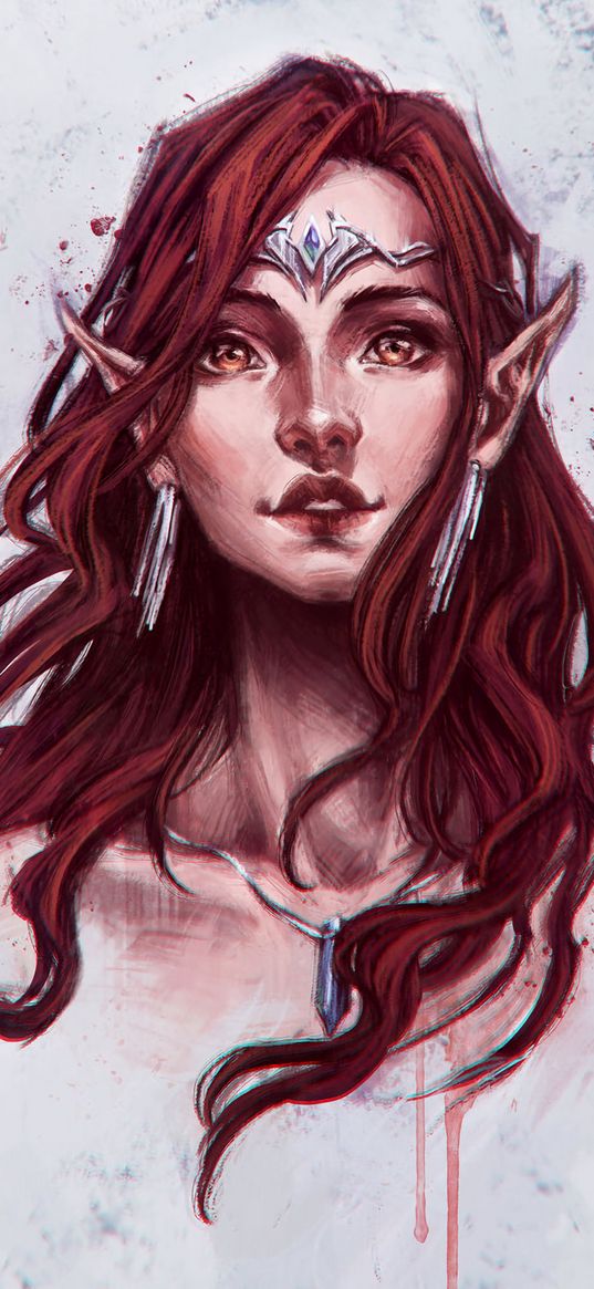 elf, girl, art, face