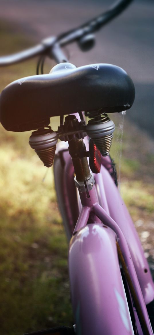 bicycle, seat, pink, blur