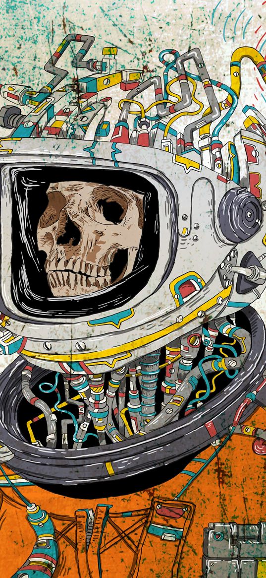 skull, space suit, art, astronaut, surreal