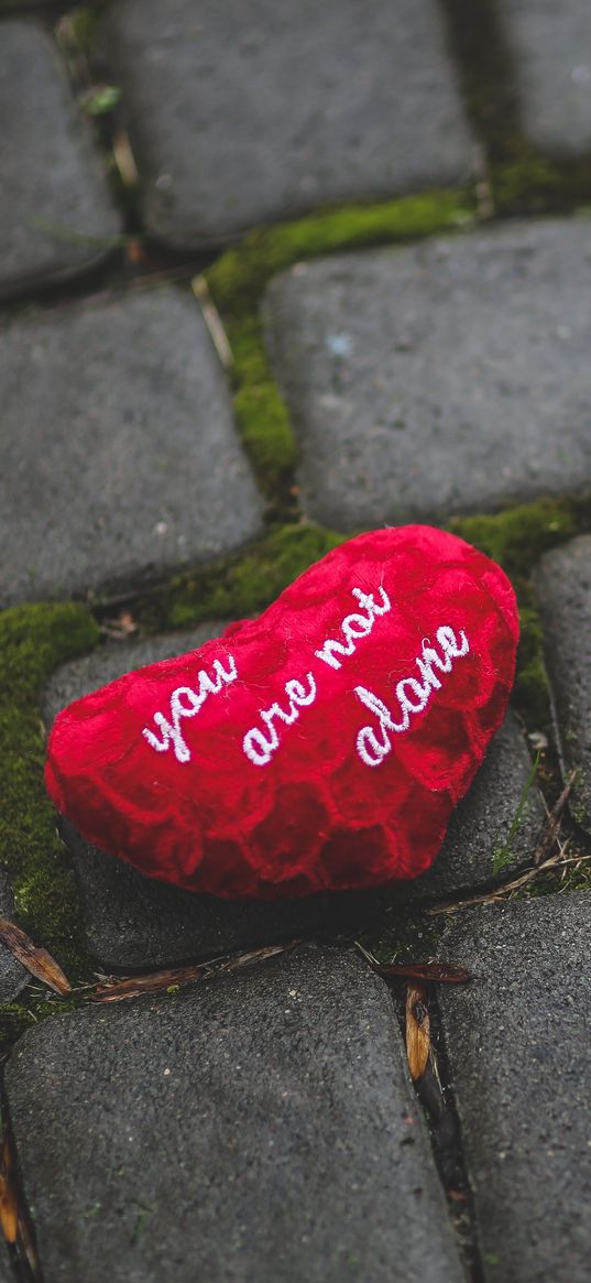 heart, inscription, tile, moss