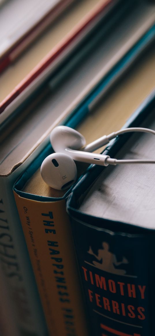 headphones, books, education